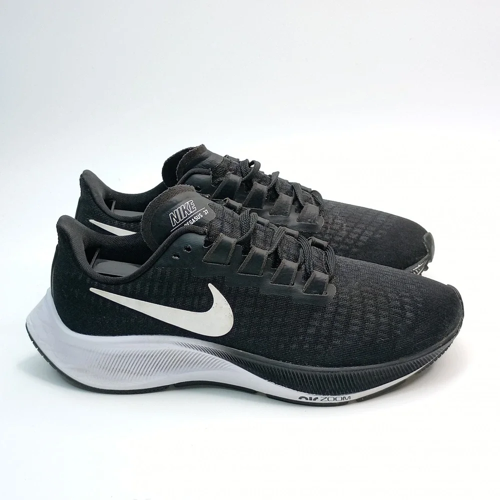 Nike Air Zoom Pegasus 37 Running Women Size 6.5 Black Mesh BQ9647-002